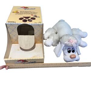 Vintage 1986 Tonka Pound Puppies White Poodle w/ Bow Collar #7822 In Box Retro
